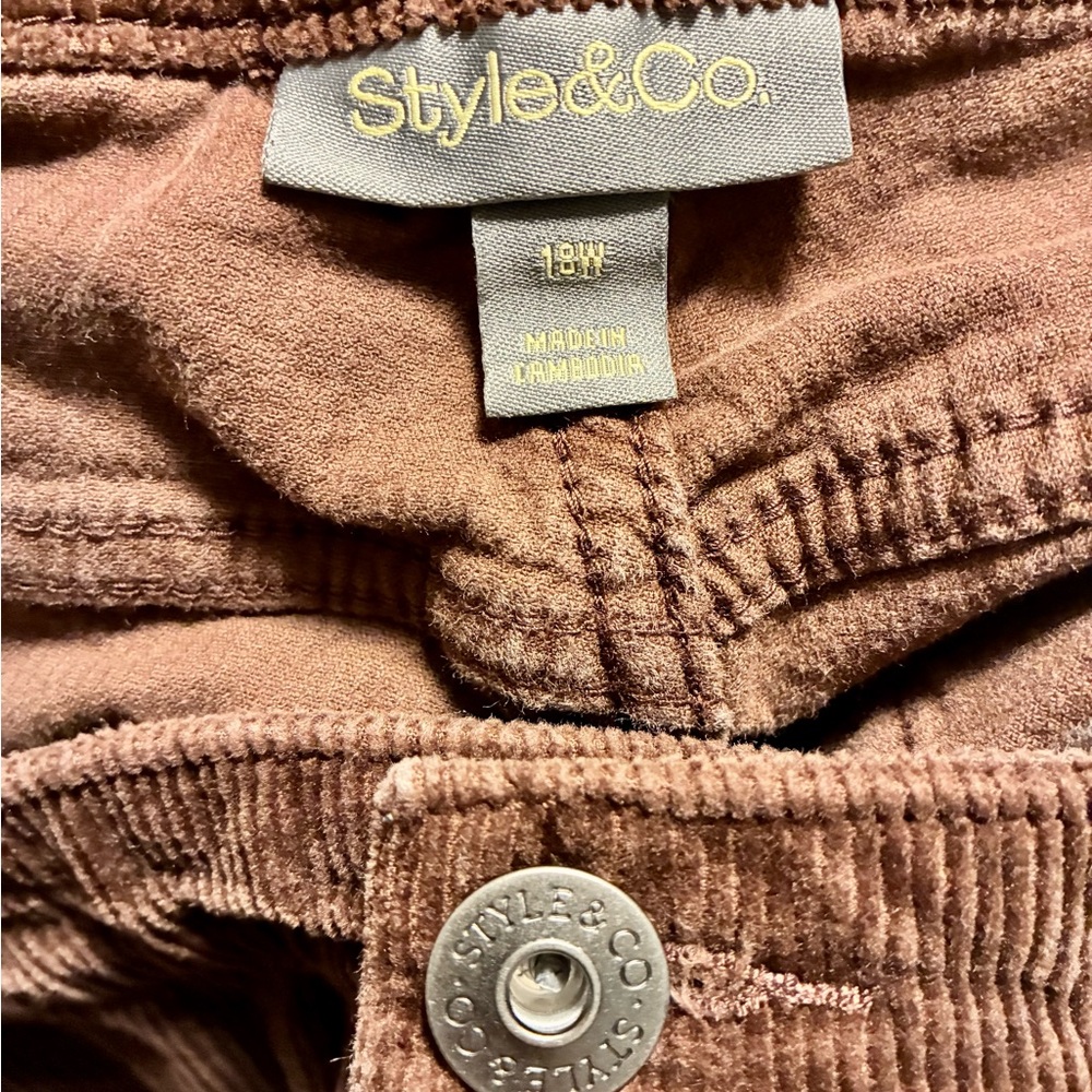 Style & Co. Women's Brown Corduroy Jeans